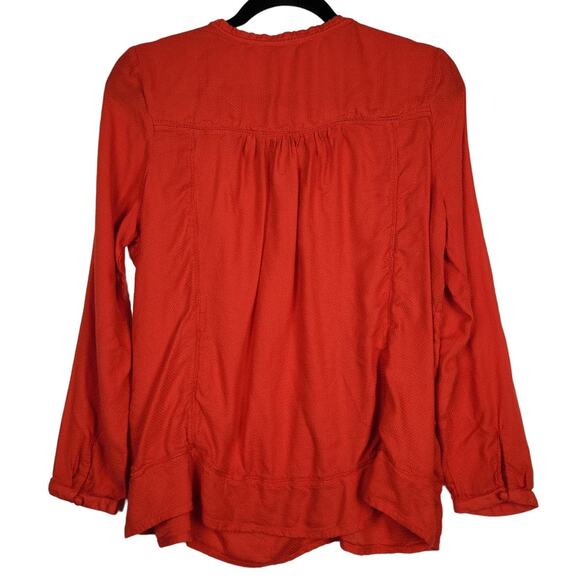 🌼Lucky Brand Womens Top Size Medium V Neck Tie Front Long Sleeve🌼 - Picture 6 of 10